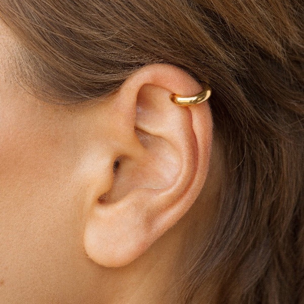 18K Gold Essential Double Huggie Ear Cuff