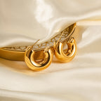 18K Gold Chunky C Shape Huggie Earrings