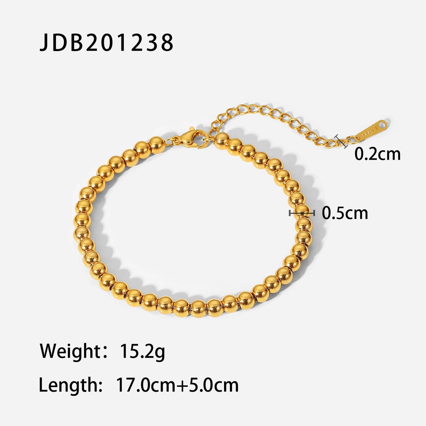 18K Gold Beaded Bracelet