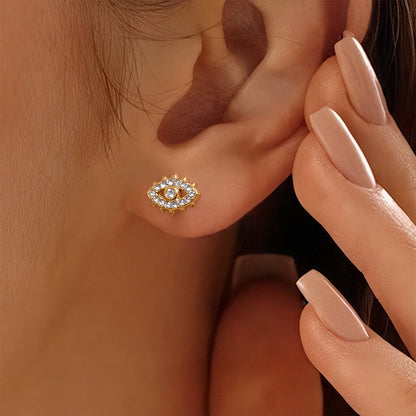 18K Gold Mini Icons Pave Heart Butterfly Cartilage Earrings Ear Studs