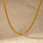 18K Gold Herringbone Snake Chain Charm Necklace Base