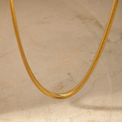 18K Gold Herringbone Snake Chain Charm Necklace Base