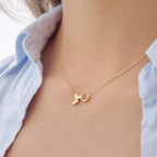 18K Gold Cowgirl Spirit Horseshoe Cowboy Boots Dainty Pendant Necklace