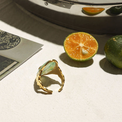 18K Gold Aqua Obsession Blue Starfish Statement Ring