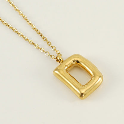 18K Gold Balloon Initial Pendant Necklace