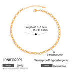 18K Gold Chunky Pearl Beaded Heart Pendant Circle Chain Layered Necklace Set