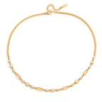 18K Gold Sparkle Season Dainty Chain Choker Necklace