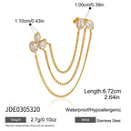18K Gold Cascade Chain Ear Cuff