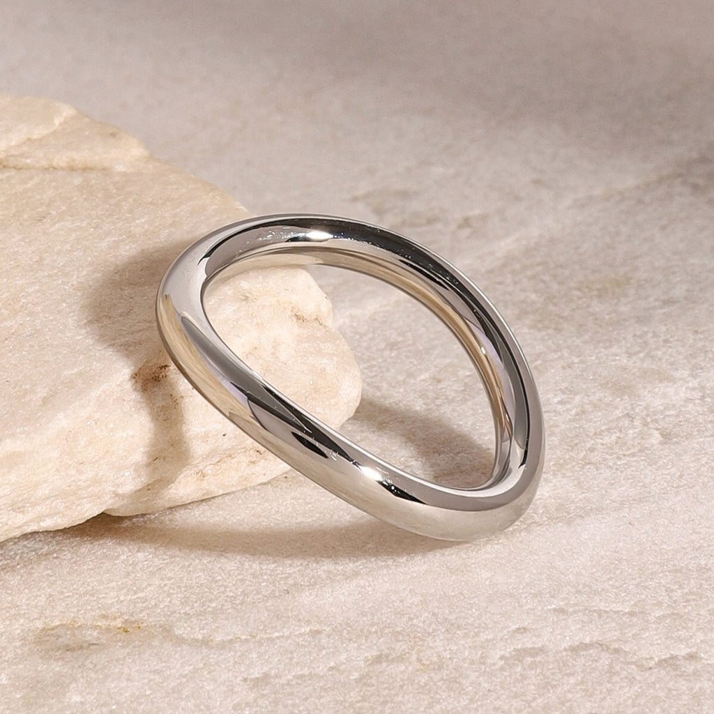 18K Gold and Silver Clean Lines Chic Stacking Rings