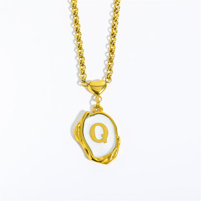 18K Gold Luxury Initial Pendant Necklace