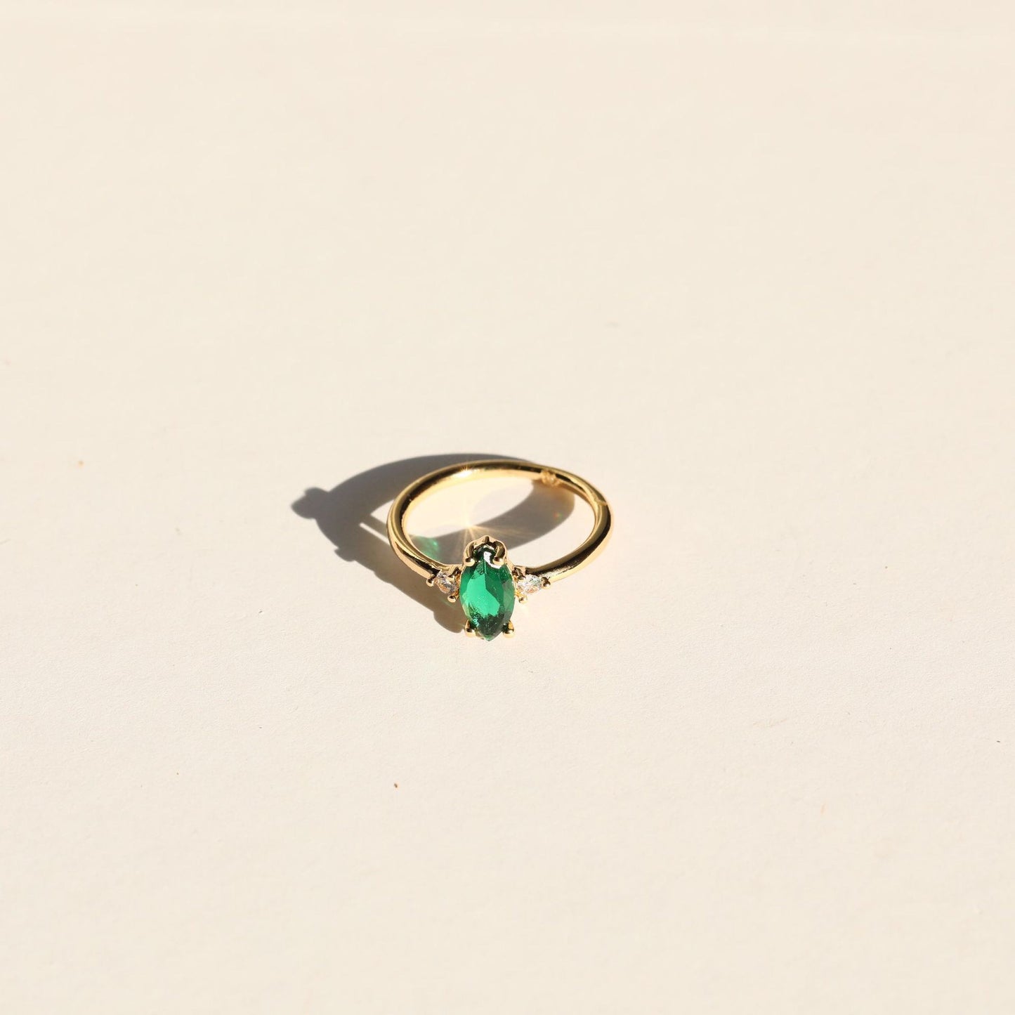 18K Gold Minimalist Birthstone Ring