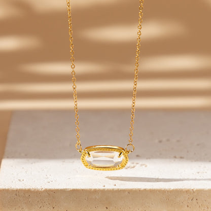 18K Gold Trendy Birthstone Pendant Necklace