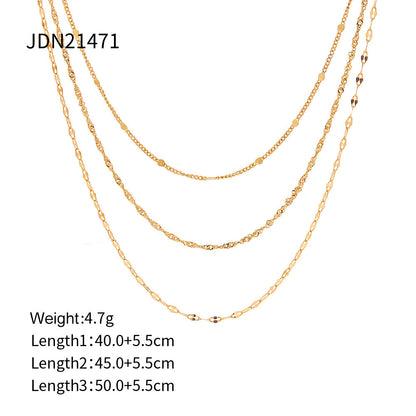 18K Gold Delicate Glimmer Chain Layered Necklace