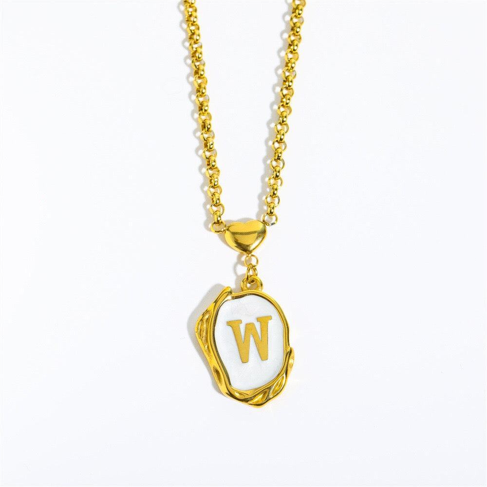 18K Gold Luxury Initial Pendant Necklace