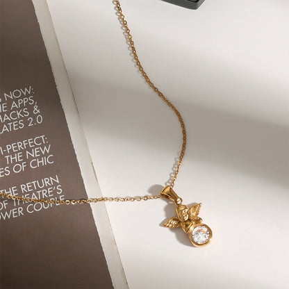 18K Gold Cupid Necklace