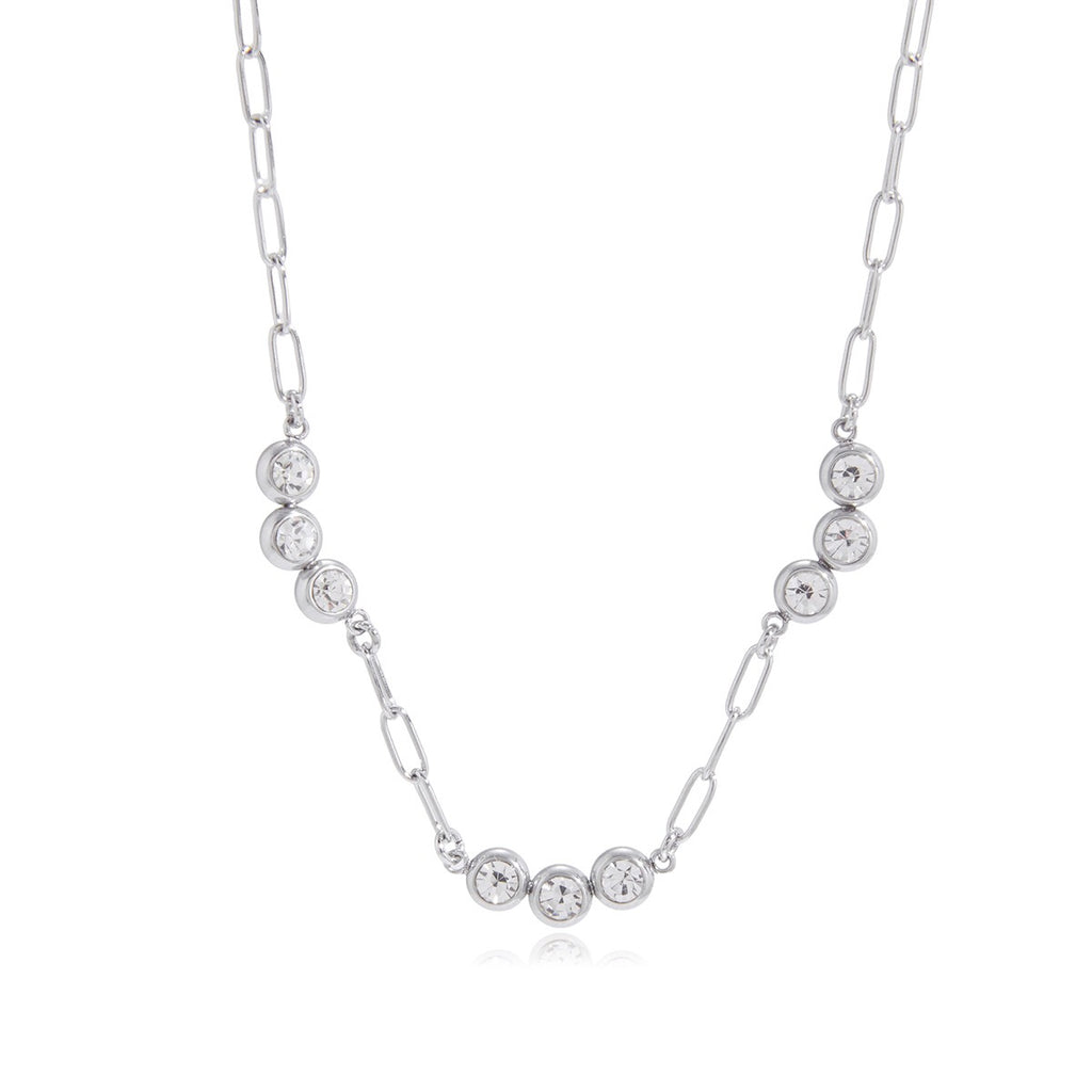 18K Gold Pearl Talk Simple Paper Clip Chain Necklace