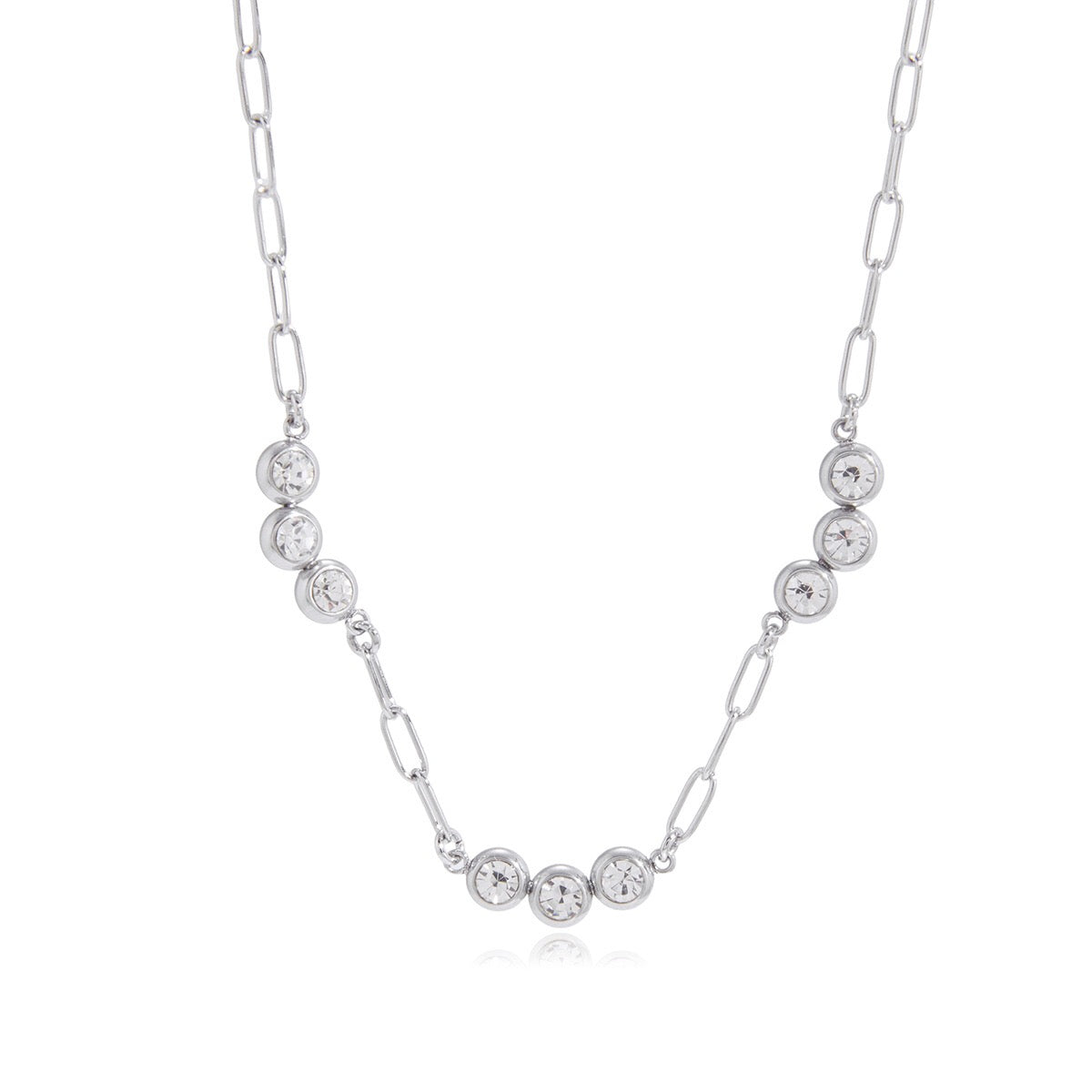 18K Gold Pearl Talk Simple Paper Clip Chain Necklace