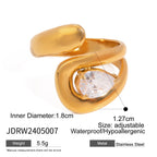 18K Gold Eternal Spark Statement CZ Cuff Ring