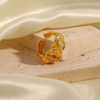 18K Gold Ribbon Like Statement Band Ring