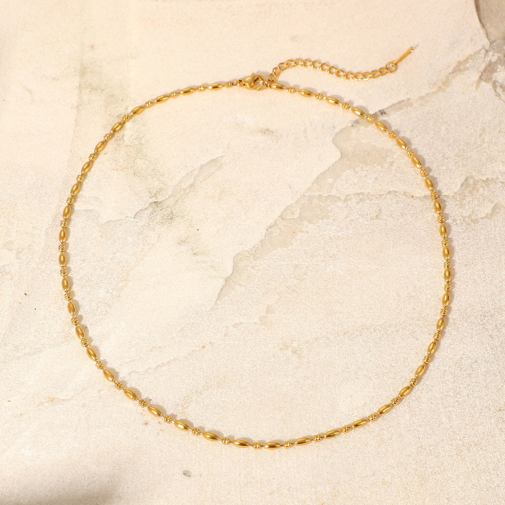 18K Gold Chic Beaded Chain Necklace