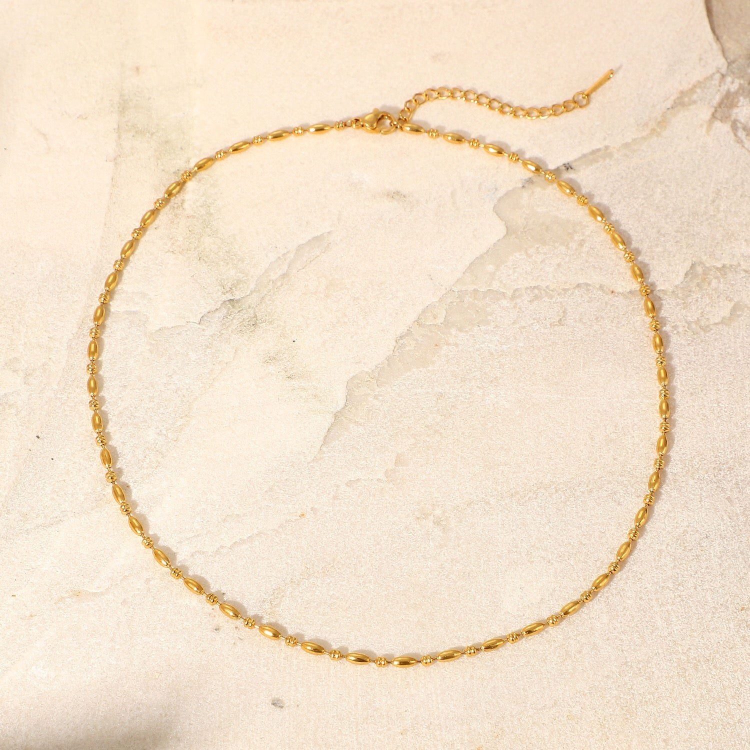 18K Gold Chic Beaded Chain Necklace