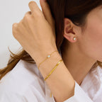 18K Gold Color Birthstone Everyday Cartilage Stud Earrings