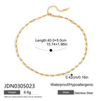 18K Gold Heart Keeper Pendant Paperclip Herringbone Snake Chain Layered Necklace Set