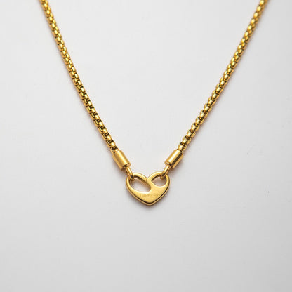 18K Gold I Am Worthy Heart Necklace