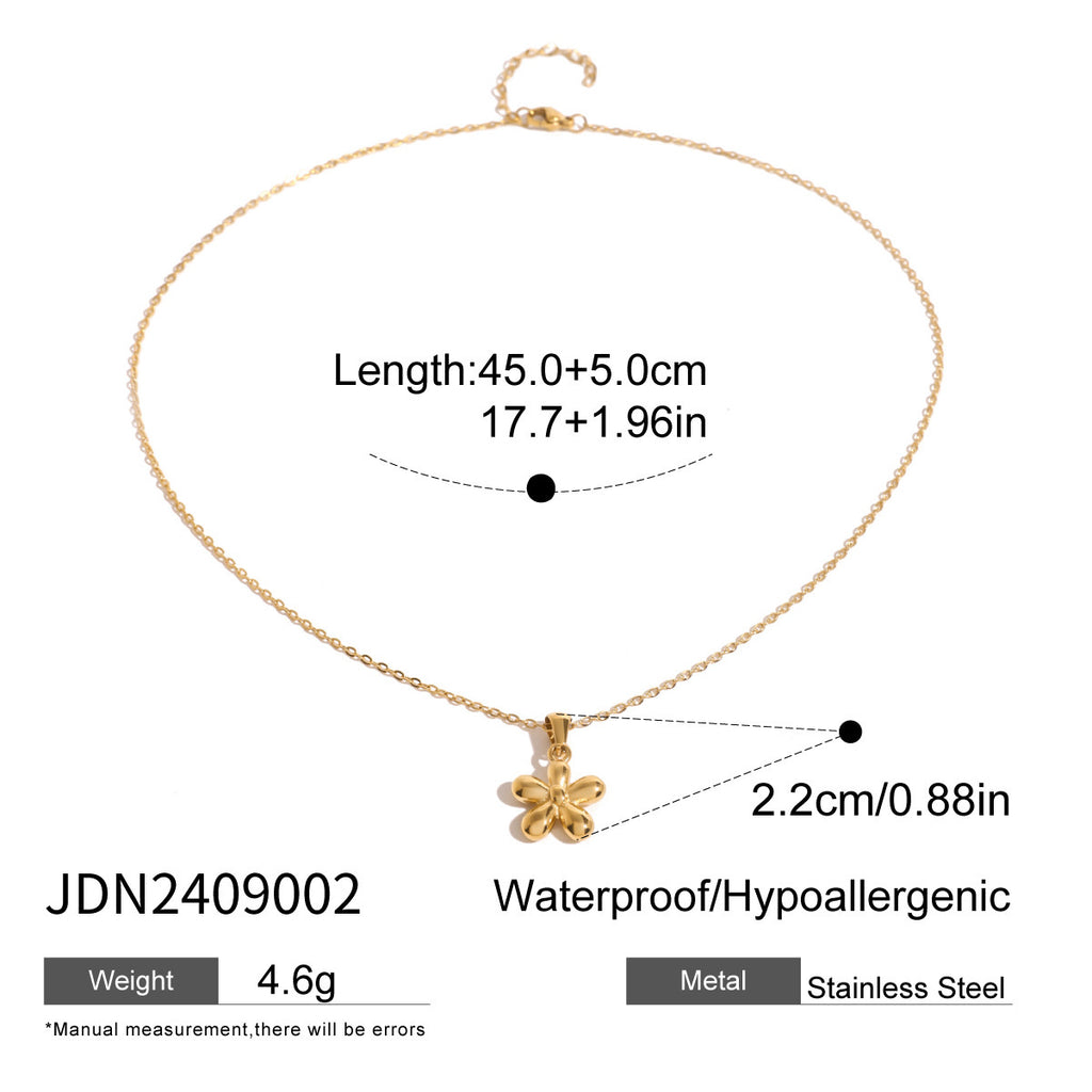 18K Gold Cherry Flower Pendant Necklace
