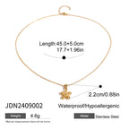 18K Gold Cherry Flower Pendant Necklace