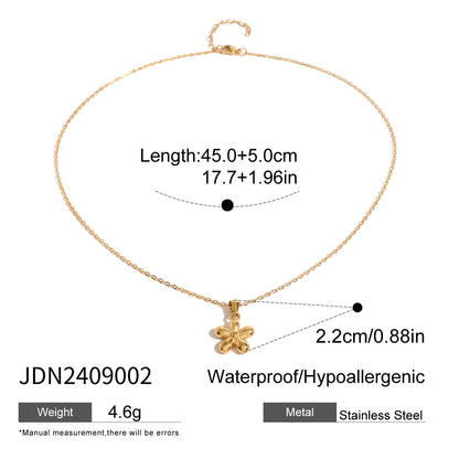 18K Gold Cherry Flower Pendant Necklace