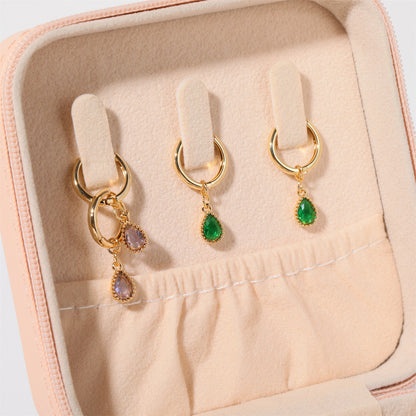 14K Gold Chic Birthstone Huggie Earrings