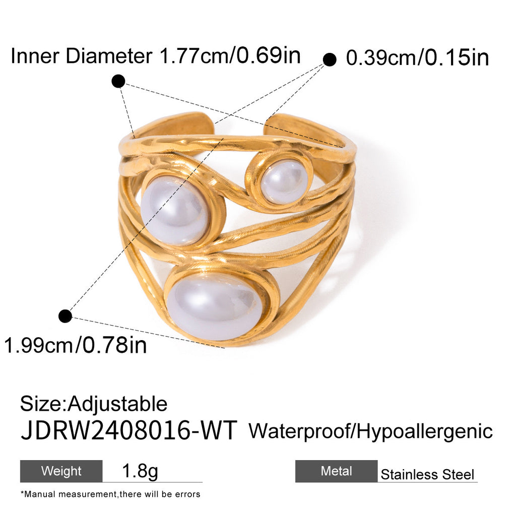 18K Gold Bold Gemstone Statement Ring