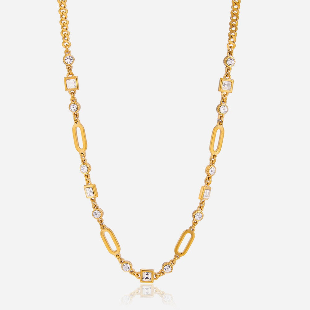 18K Gold Sparkle Season Dainty Chain Choker Necklace