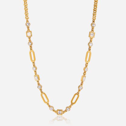 18K Gold Sparkle Season Dainty Chain Choker Necklace