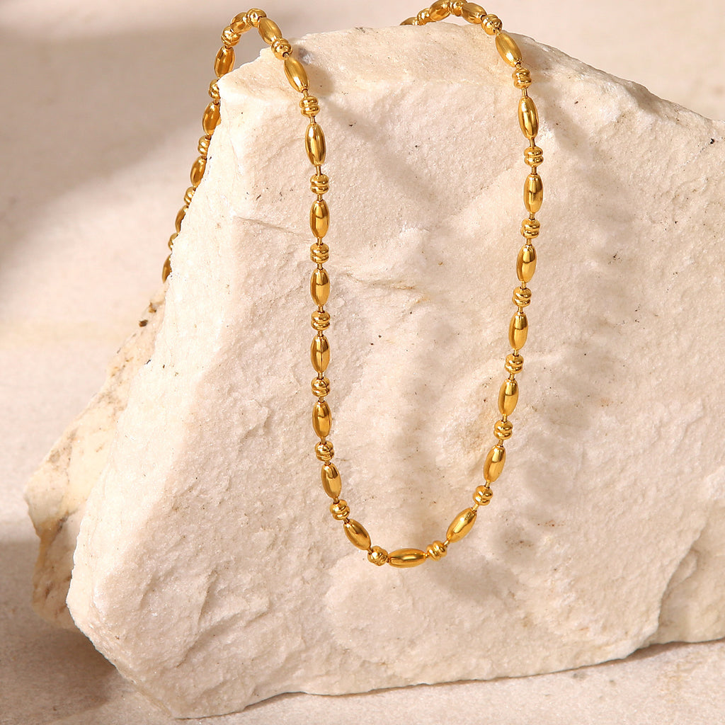 18K Gold Chic Beaded Chain Necklace
