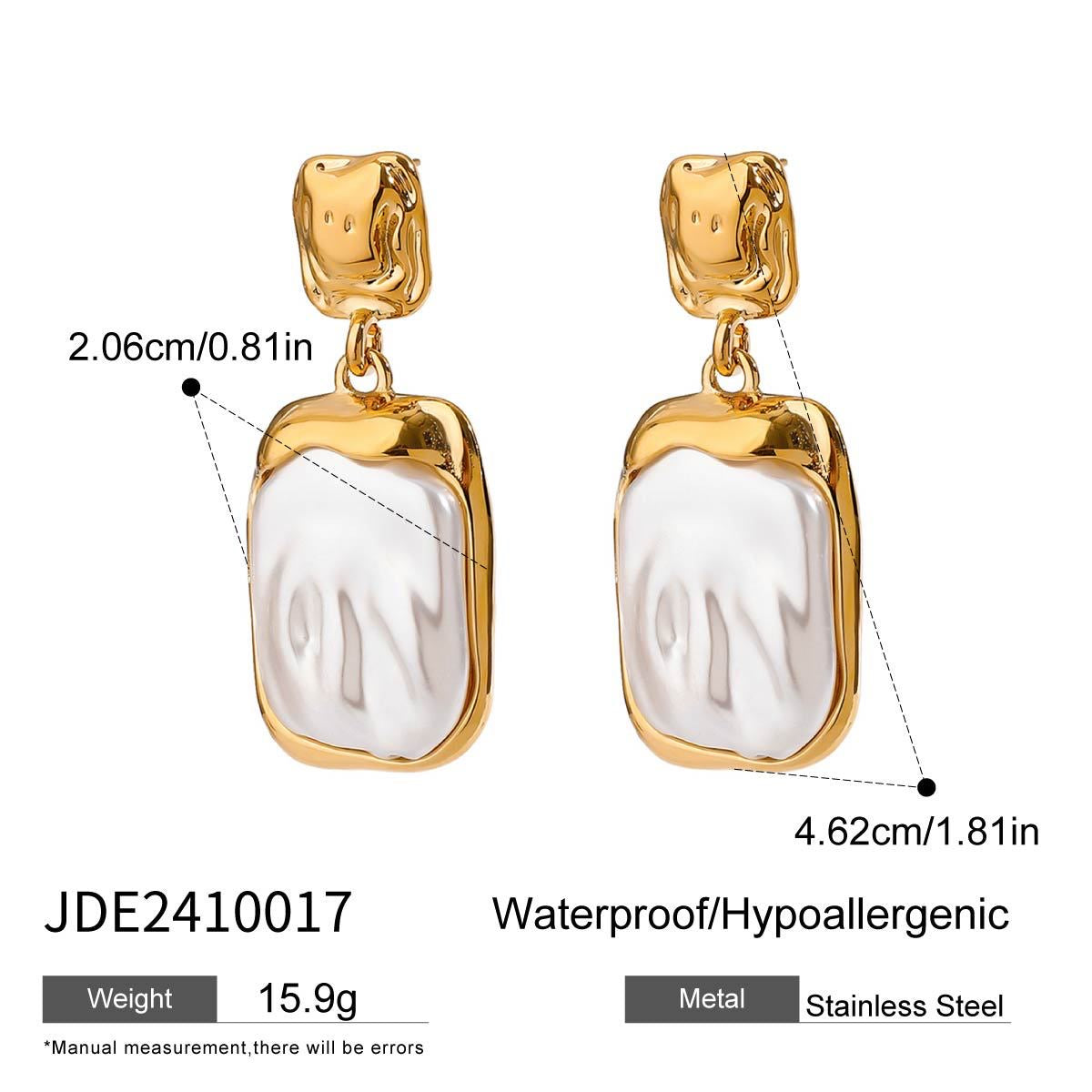 18K Gold Baroque Pearl Dangle Earrings