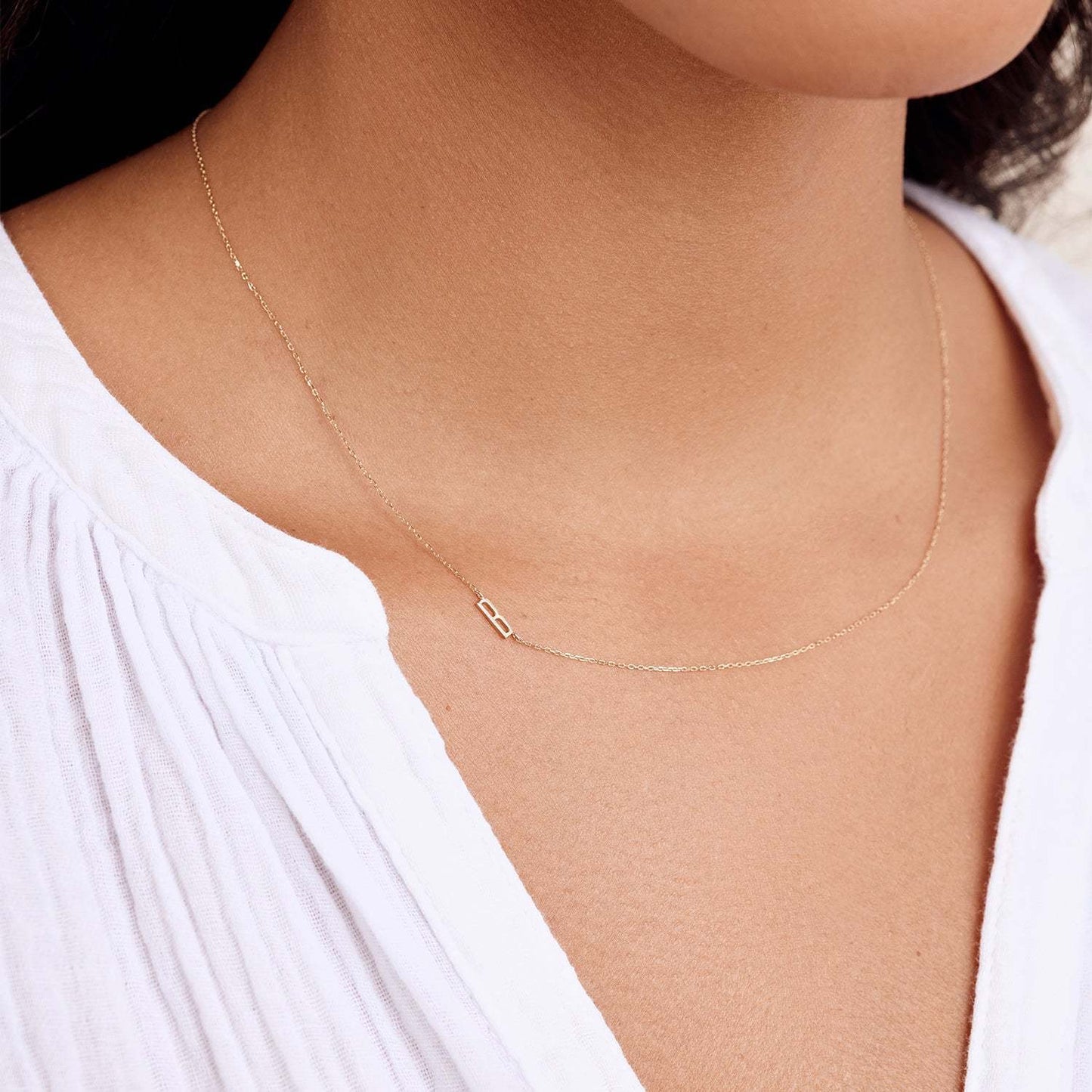 18K Gold Minimalist Initial Choker Necklace