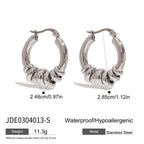 18K Gold Linked Rings Small Hoop Huggie Earrings