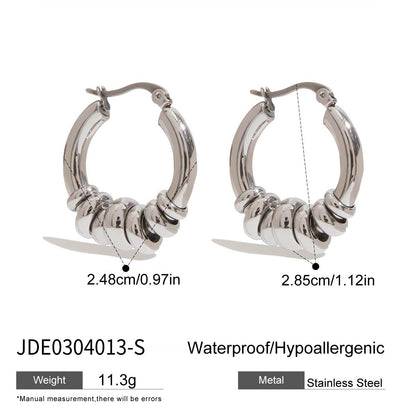 18K Gold Linked Rings Small Hoop Huggie Earrings
