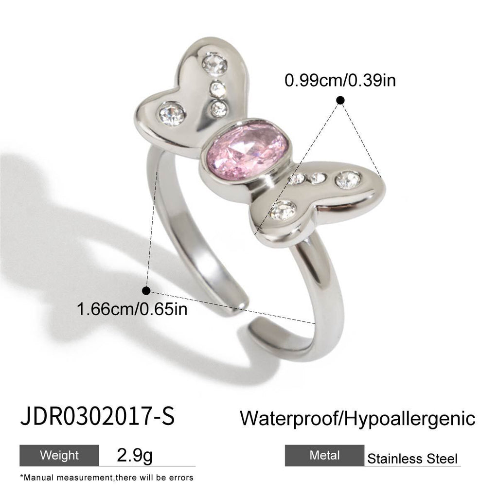 18K Gold Pink Princess Statement Stacking Rings