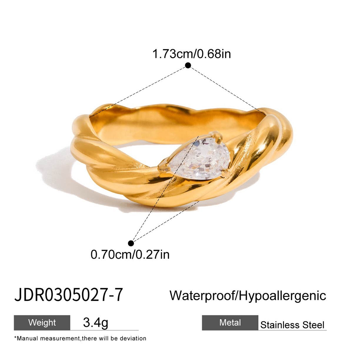 18K Gold Ravish Wavy Form Stacking Rings