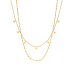18K Gold Dainty Fringe Chain Layered Necklace