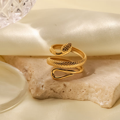 18K Gold Royal Snake Statement Ring