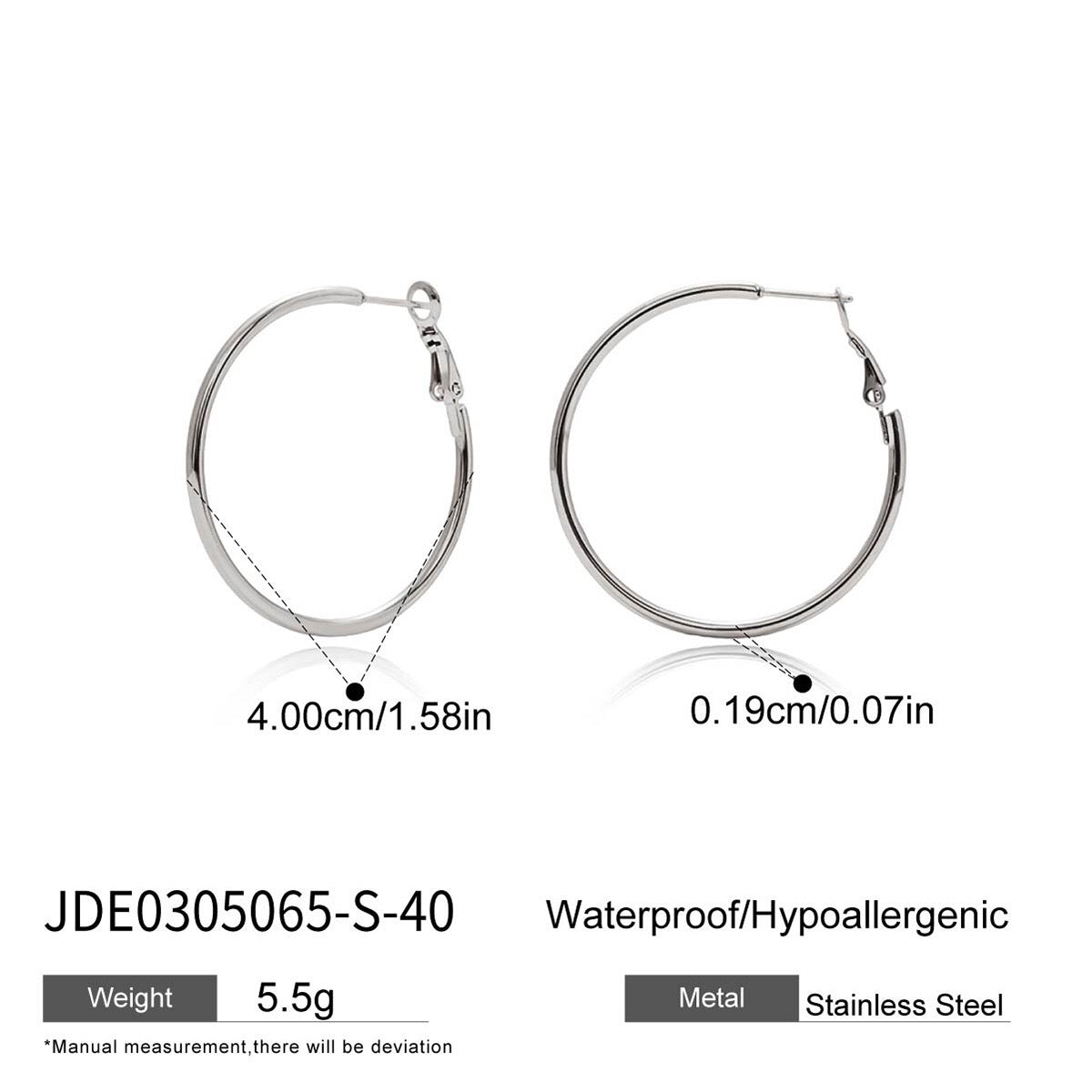 18K Gold and Silver Minimalist Essential Hoop Huggie Earrings
