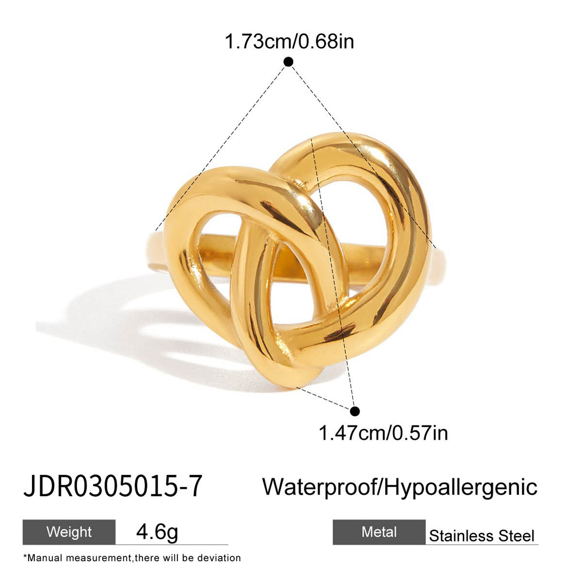 18K Gold Pretzel Statement Ring