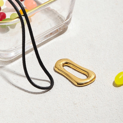 18K Gold Geometric Bubble Pendant Statement Necklace