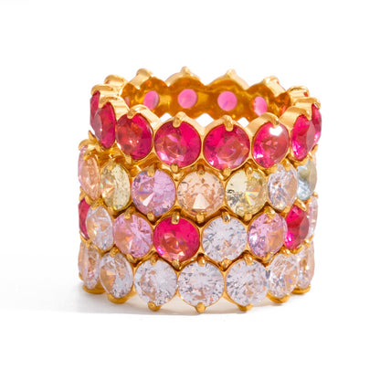 18K Gold Pink Affair Tennis Eternity Ring