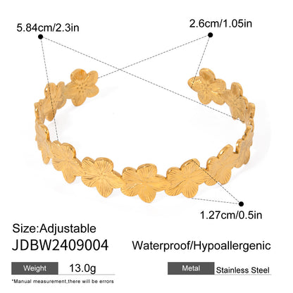 18K Gold Waterproof Pastel Gemstone Delicate Wavy Hand Chain Bracelet