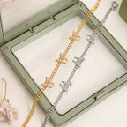 18K Gold Flutter Pave Butterfly Chain Bracelet